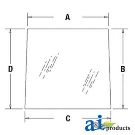 A & I PRODUCTS Glass, Windshield 68.3" x61.5" x1.8" A-116809A5